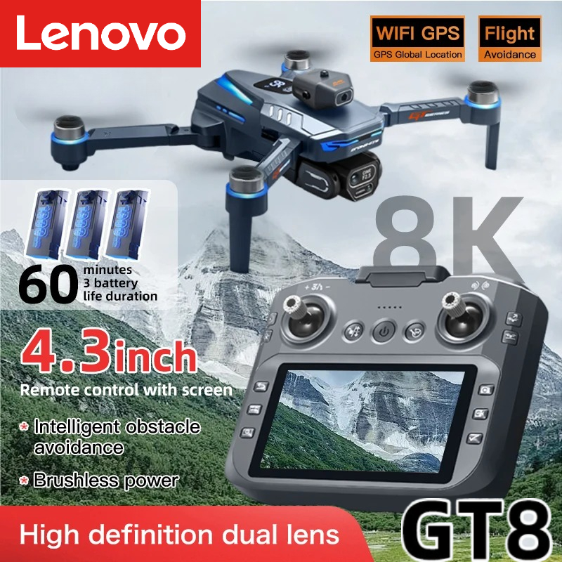 Drone Kit With Camera - Lenovo GT8 Drone 8K Professional Dual