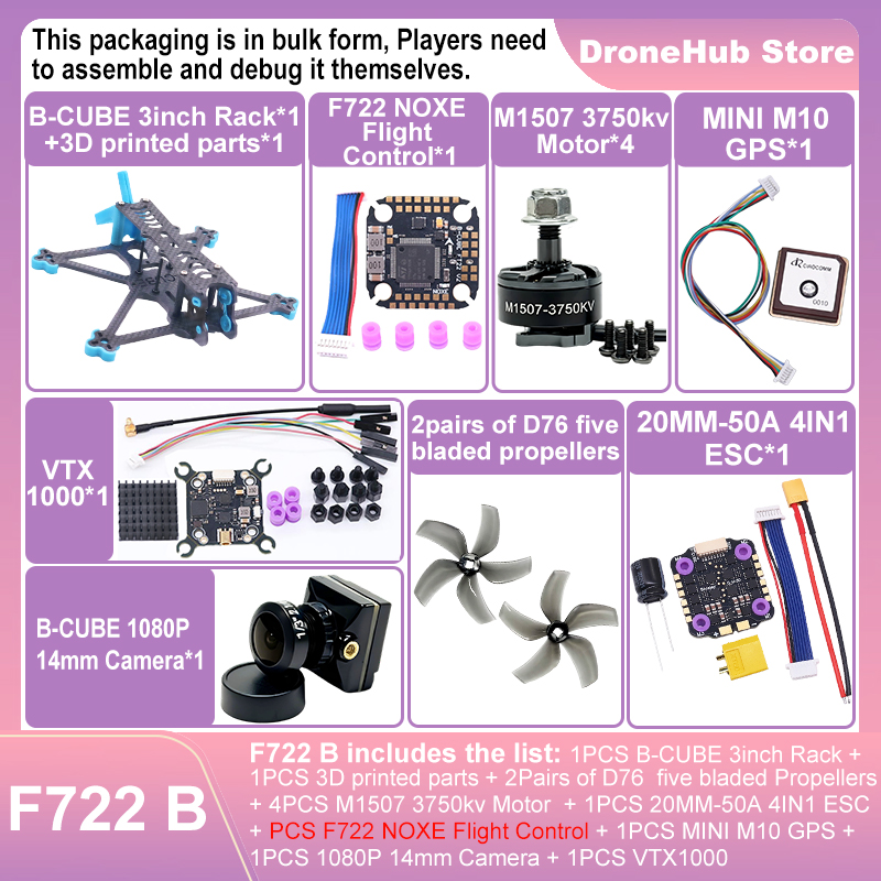 B-CUBE 3inch FPV Drone Frame K - Drone Kit Octocopter recensione e prezzo