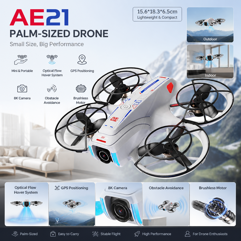 2026 New AE21 Mini Drone 8K HD - Drone Kit Tricopter recensione e prezzo